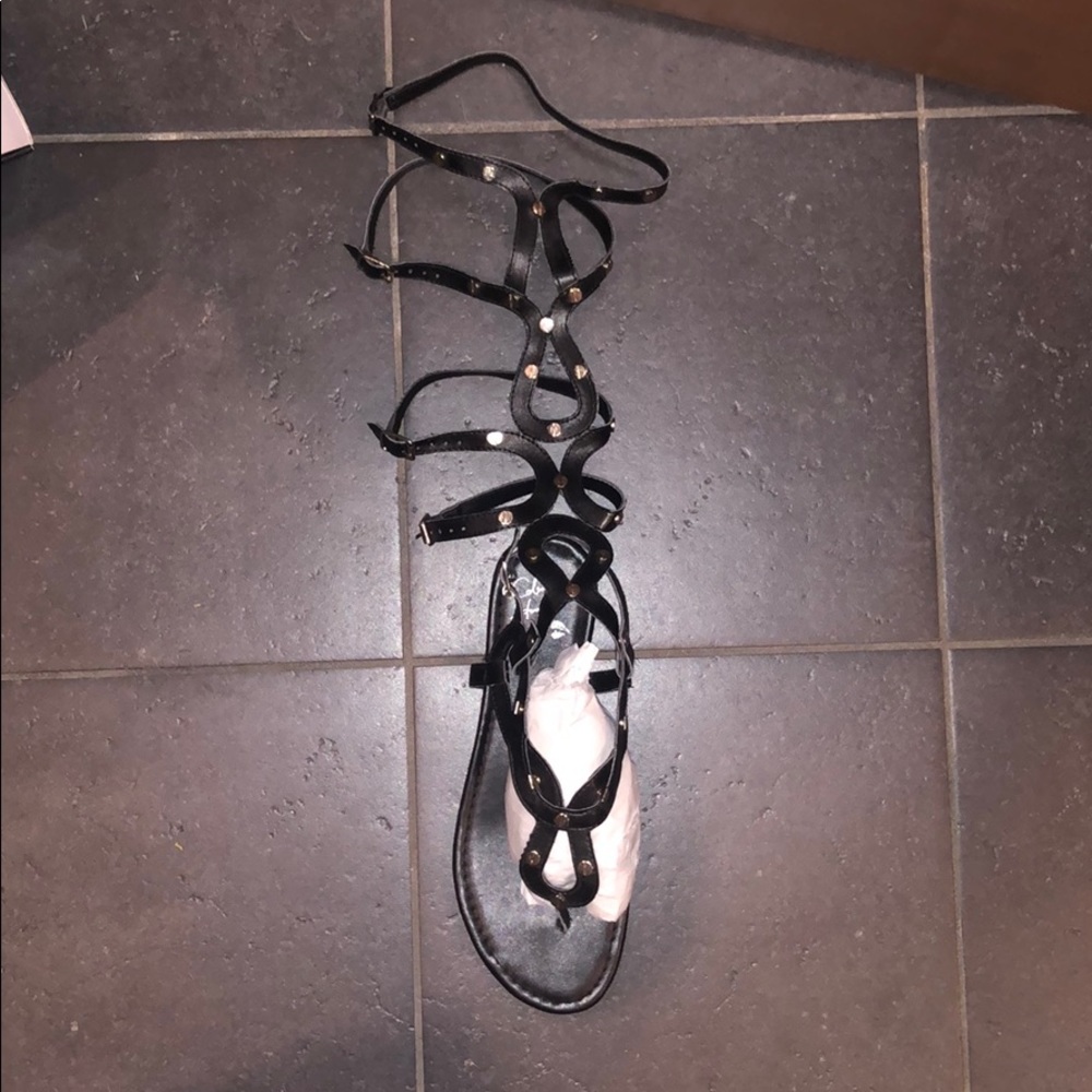 Colin Stuart Black Studded Convertible Sandals